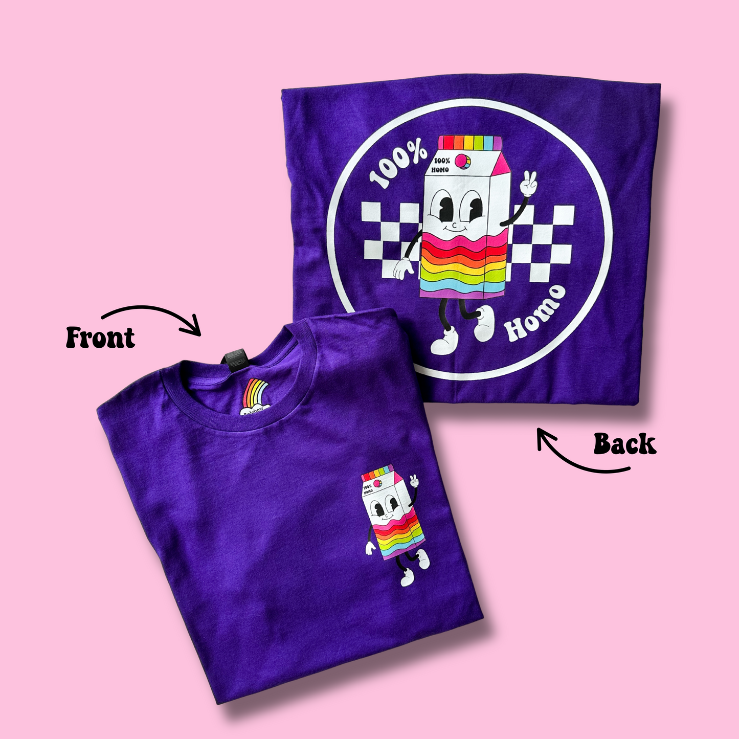100% Homo Vintage Milk Carton Unisex Pride Shirt
