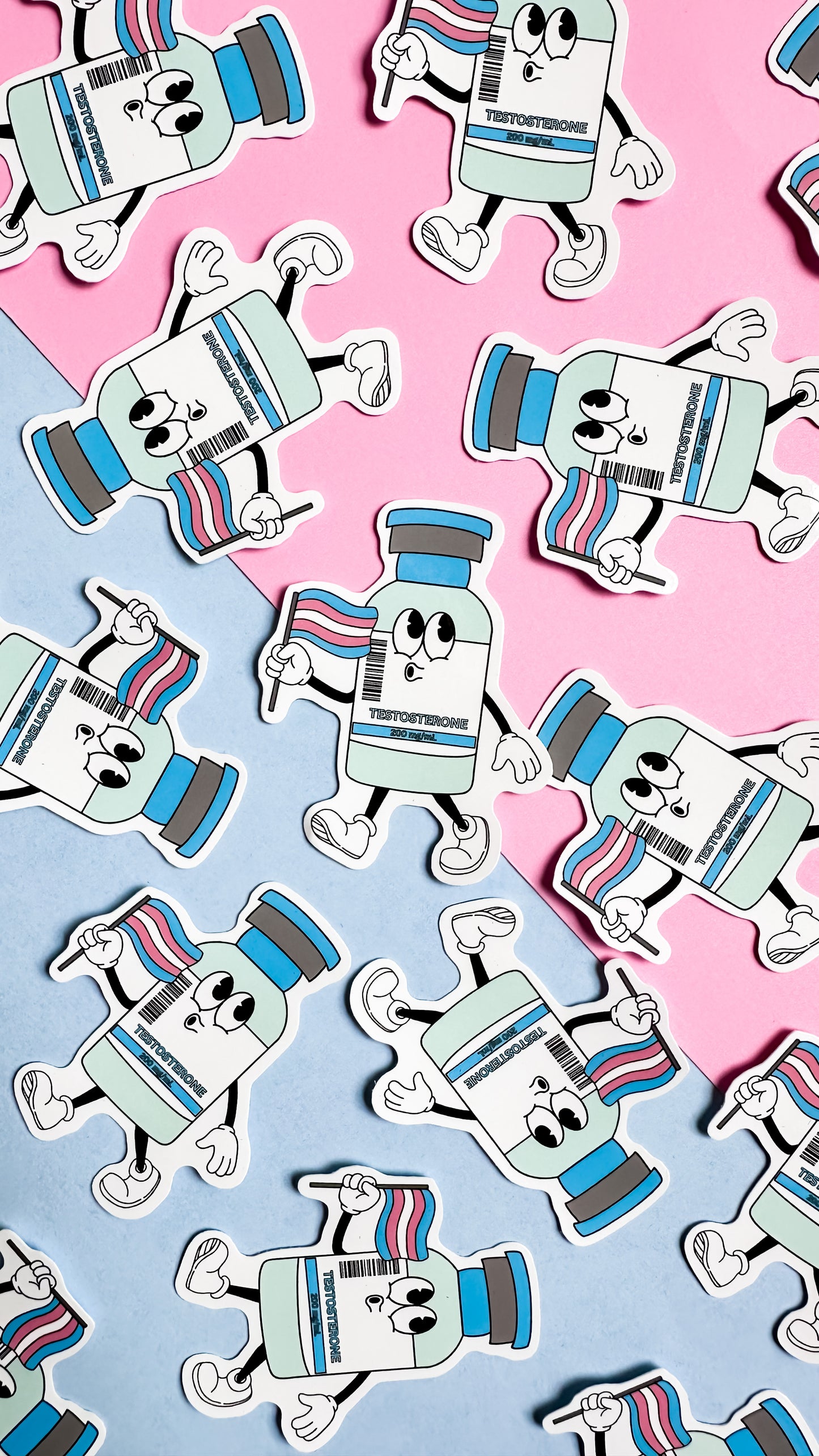 Transgender T Cartoon Sticker