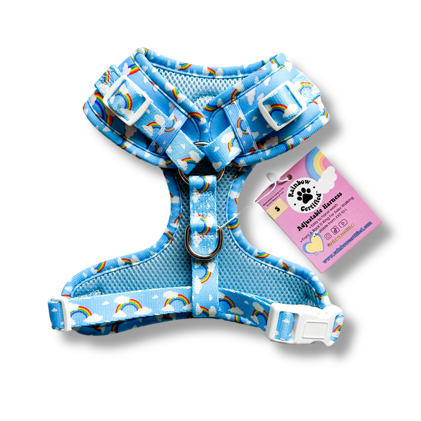 Pastel Blue Rainbow Dog Accessories Bundle