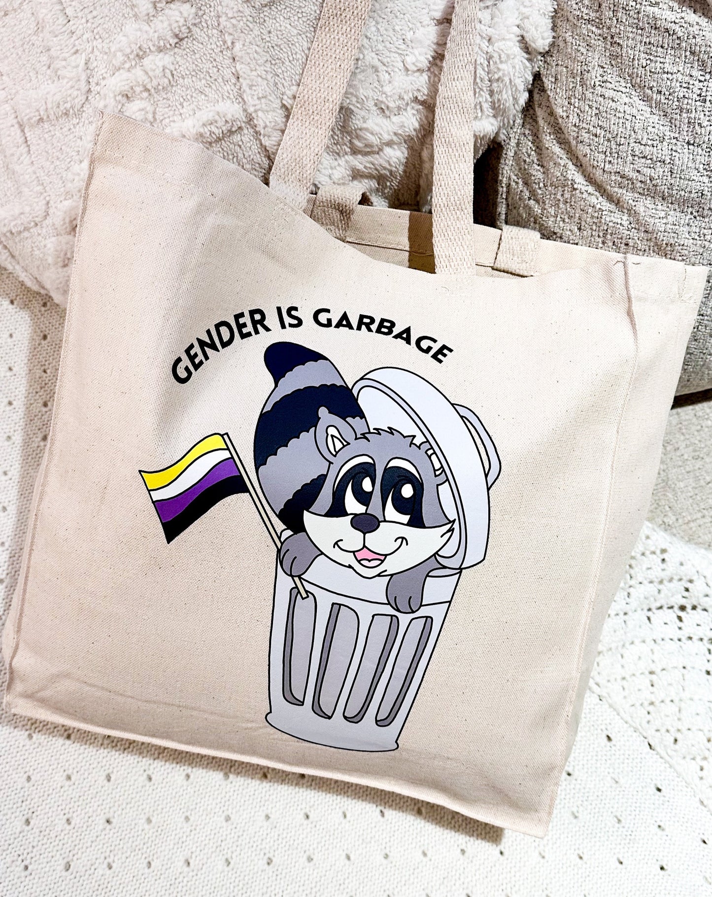Gender is Garbage Non-Binary Canvas Tote Bag