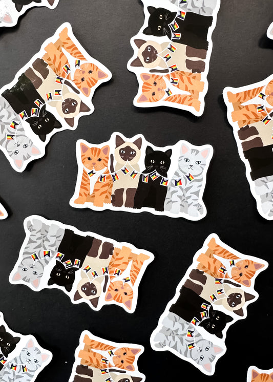 Group of LGBTQ+ Pride Cats Sticker