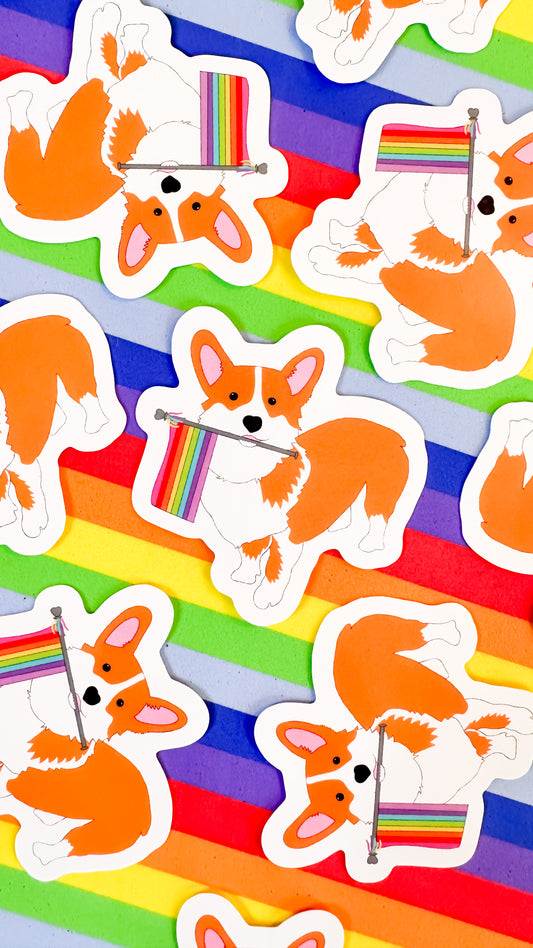 Corgi LGBTQ+ Pride Sticker