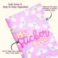 Pastel Pink Rainbow & Hearts Reusable Sticker Book