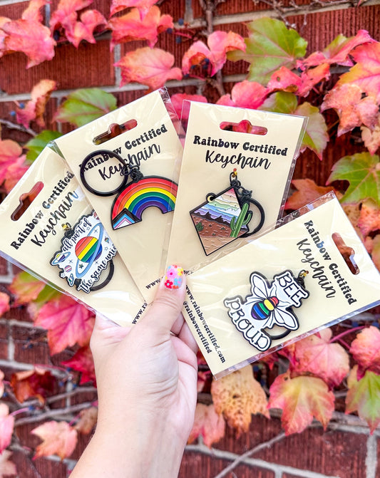 Progressive Rainbow Enamel Keychain