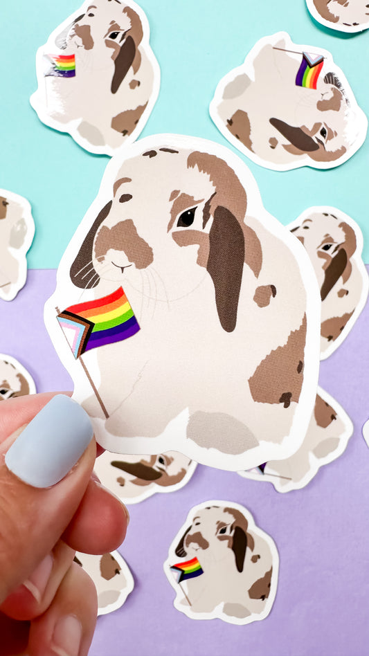 Holland Lop Pride Bunny Sticker