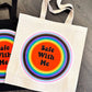 Safe With Me Circle Canvas Tote Bag