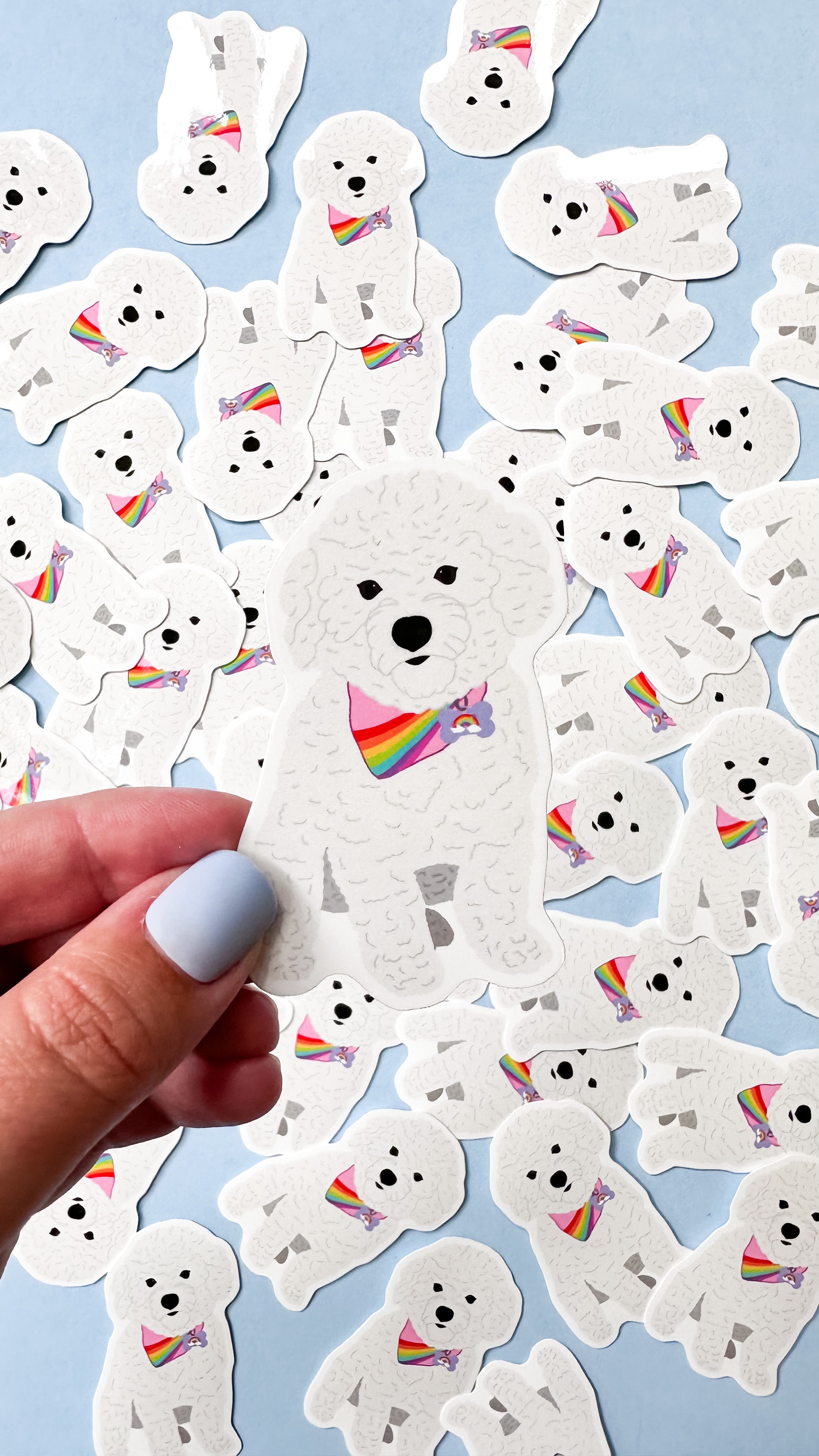 Bichon Frise Pride Dog Sticker – Rainbow Certified