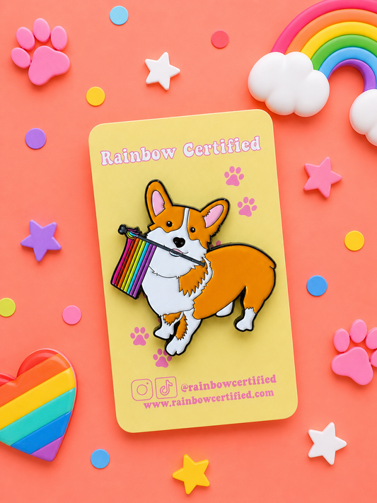 Pride Corgi Enamel Pin