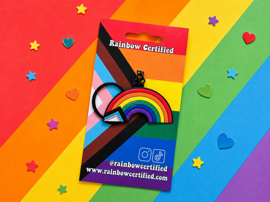 Progressive Rainbow Enamel Keychain