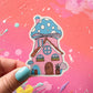 Fairy Mushroom Transgender Pride House Sticker