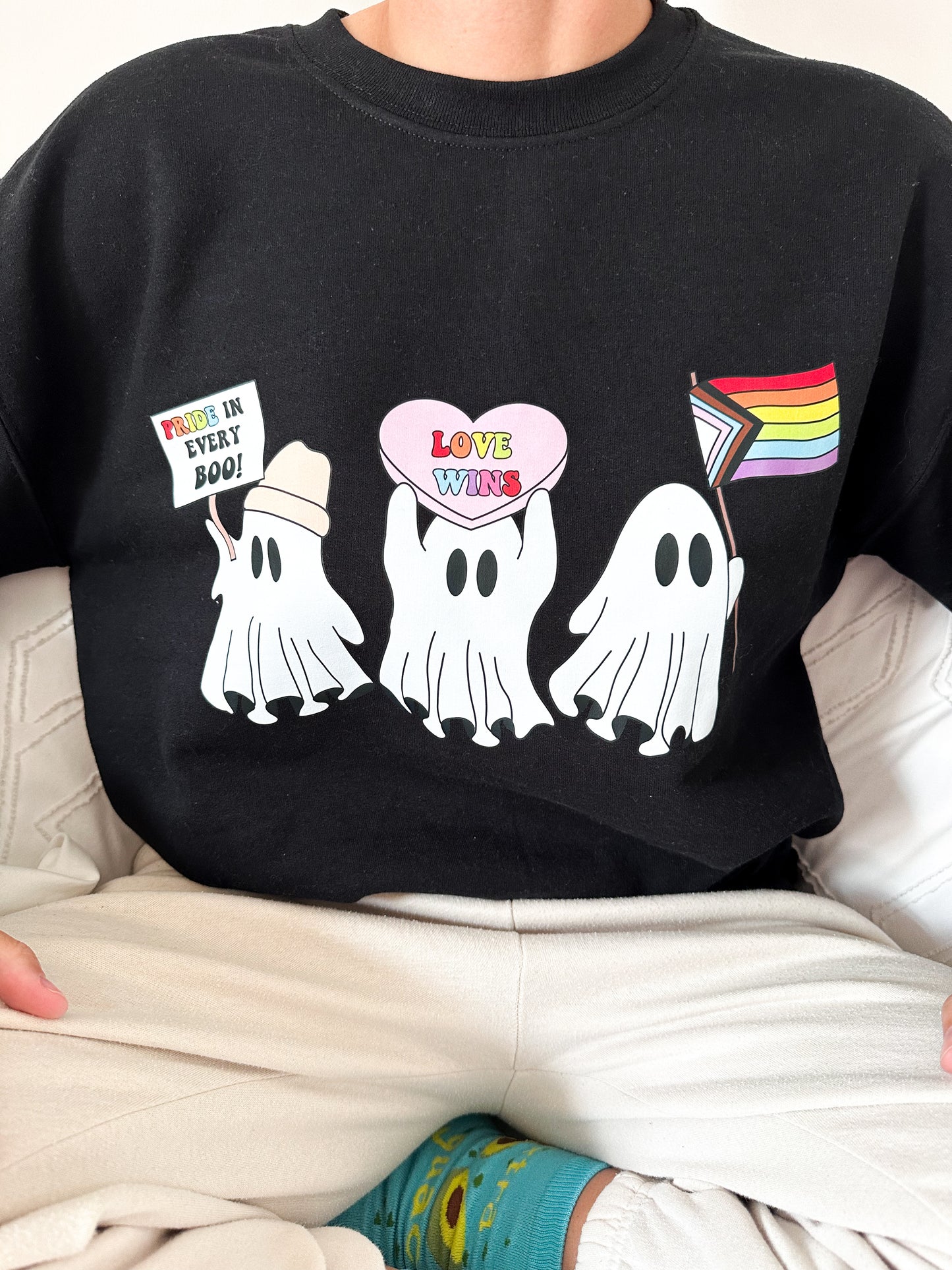 Spooky Ghost Pride Parade Unisex Crewneck