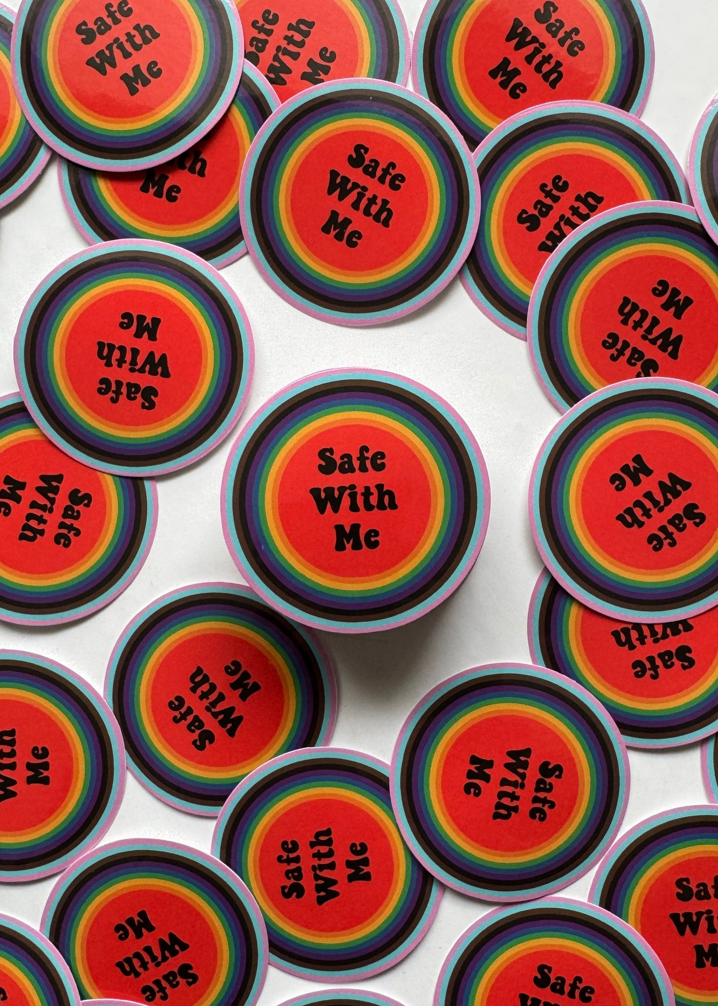 Safe With Me Sticker | PRIDE Accessories – Rainbow Certified