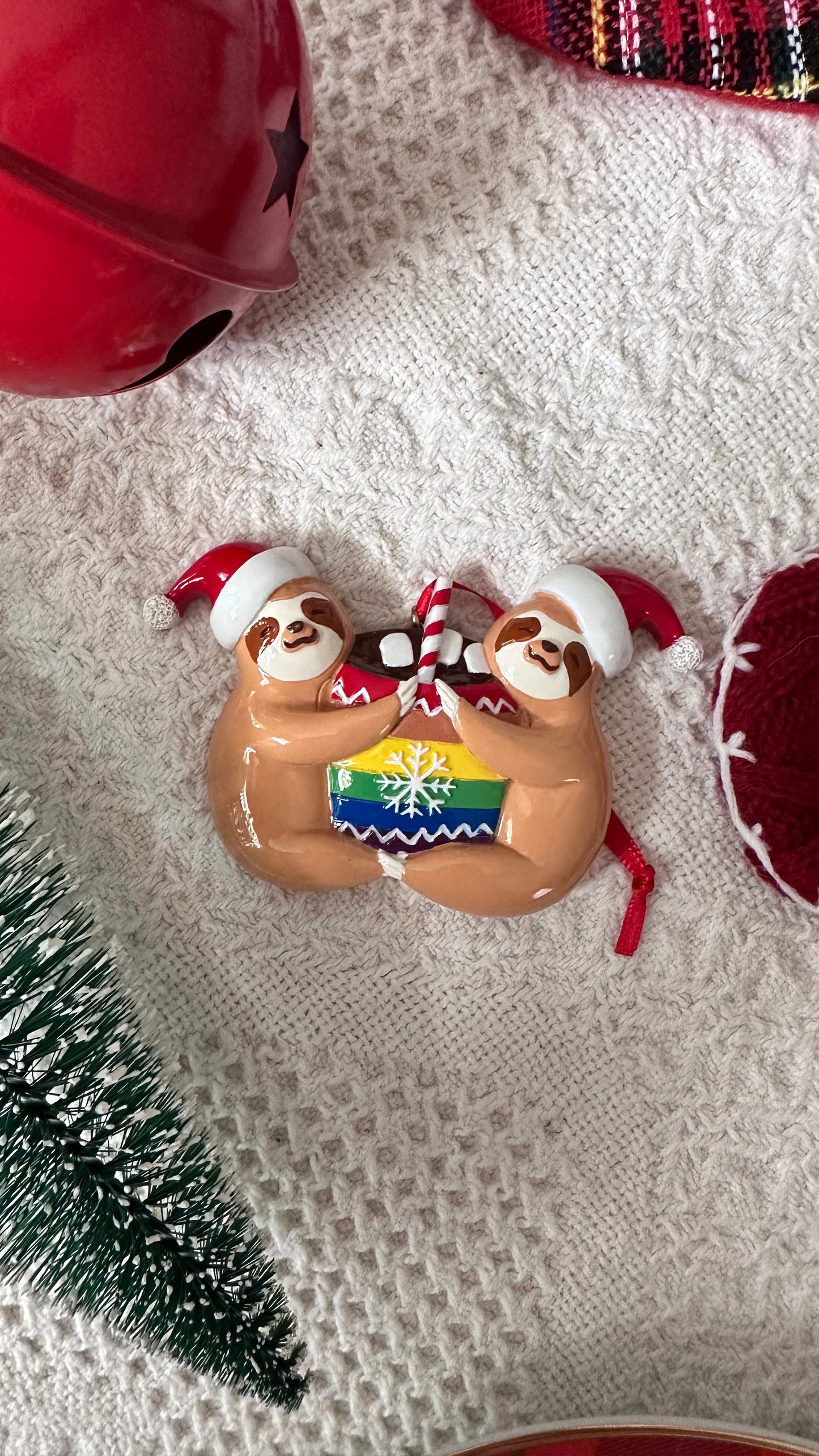 Sloth Couple LGBTQ+ Christmas Ornament