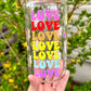 Rainbow Love Glass