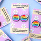 70's Rainbow Glasses Pronoun Pins