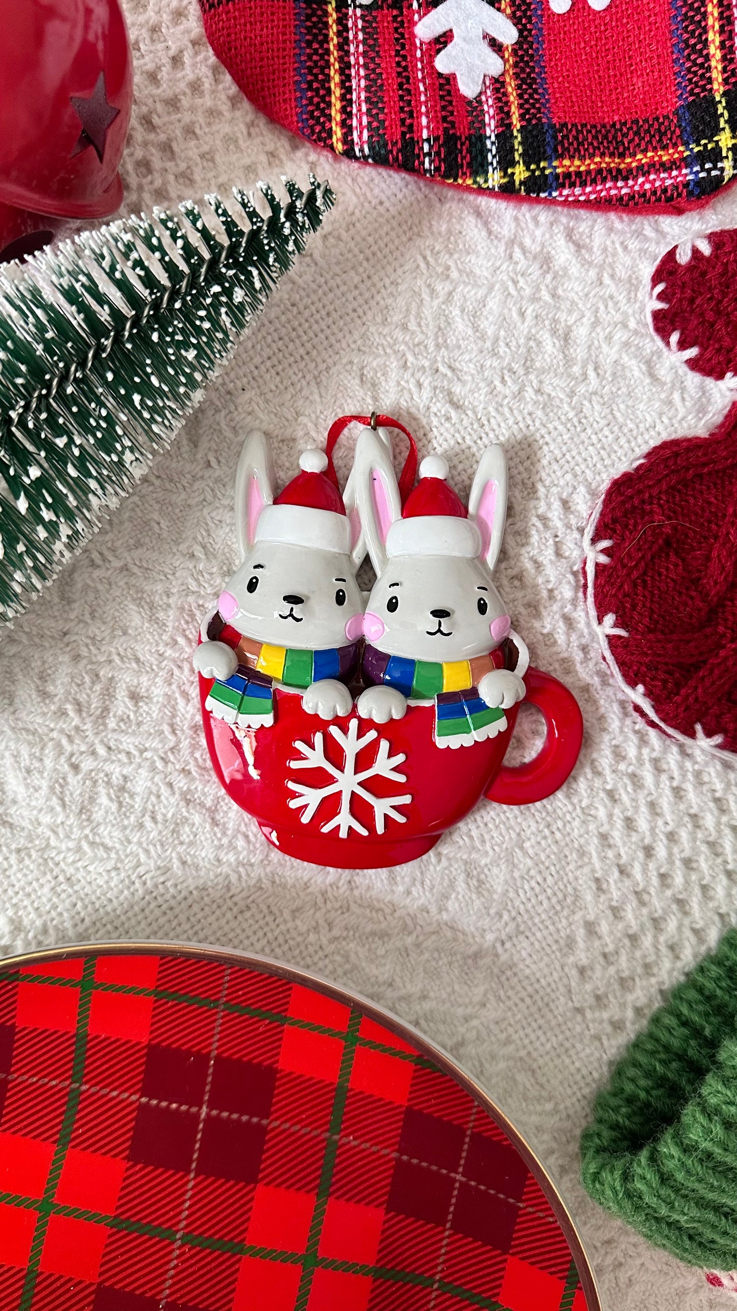 Bunny Couple LGBTQ+ Christmas Ornament