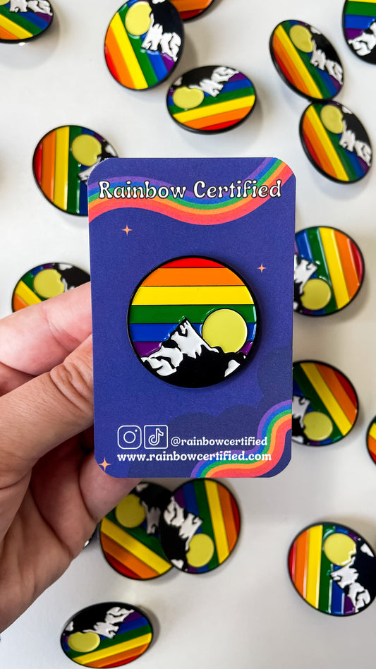 Mountain Sunrise LGBTQ+ Enamel Pin