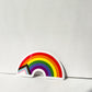 Progressive pride flag in rainbow sticker shape