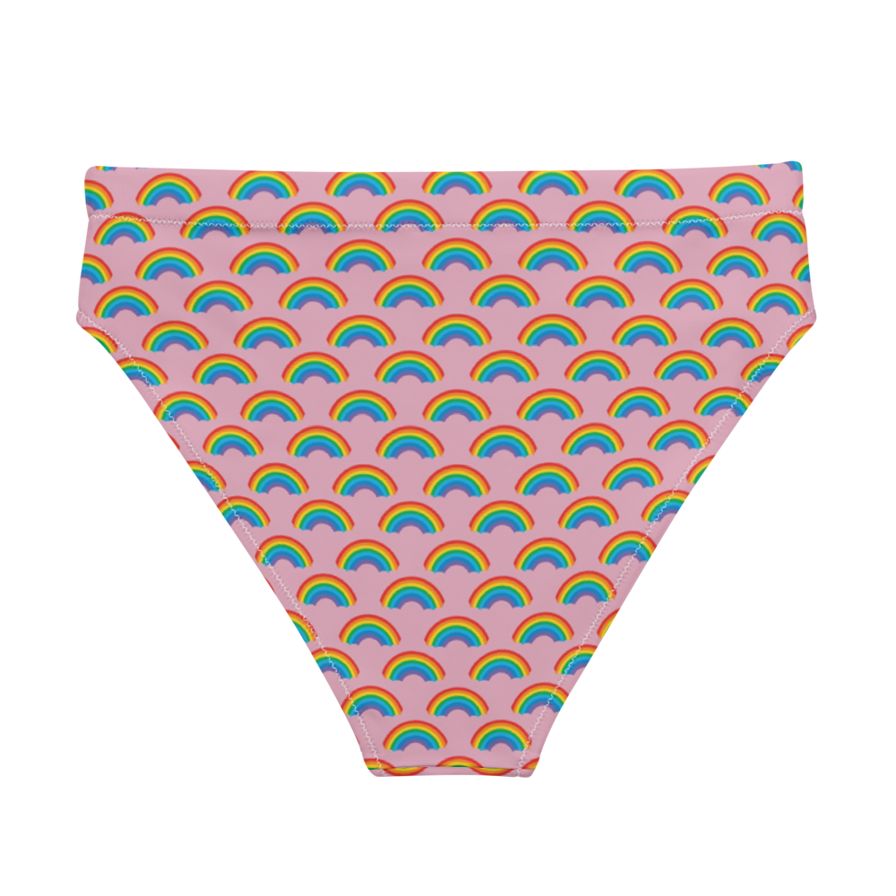 Pink & Rainbows Recycled high-waisted bikini bottom