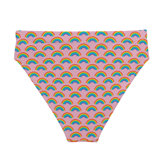 Pink & Rainbows Recycled high-waisted bikini bottom