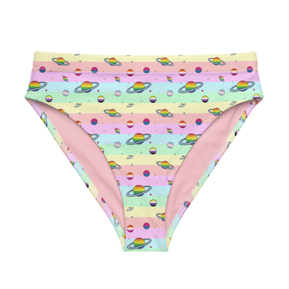 Pastel Pride Galaxy Recycled High-Waisted Bikini Bottom