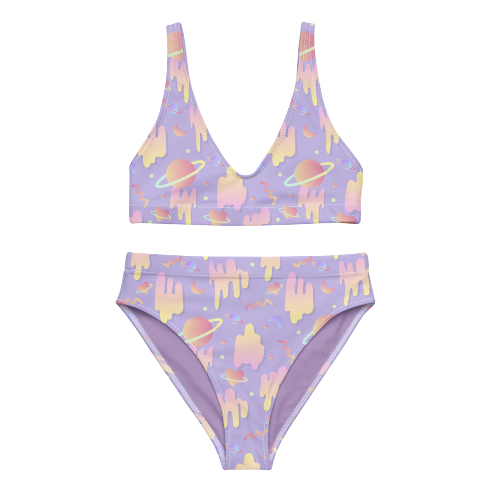 Purple Skies Recycled High-Waisted Bikini