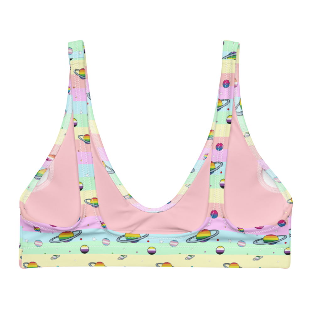 Pastel Pride Galaxy Recycled Padded Bikini Top
