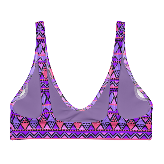 Purple Patterns Recycled Bikini Top