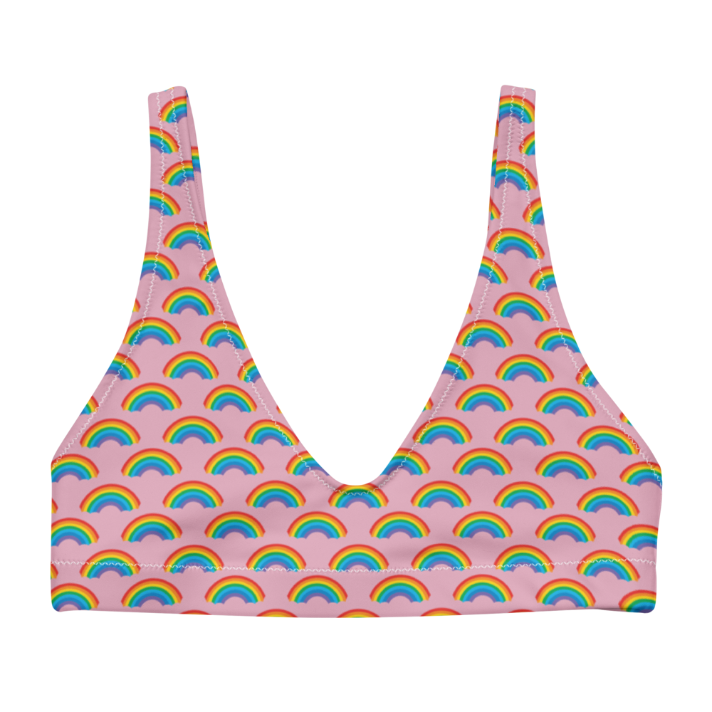 Pink & Rainbows Recycled bikini top