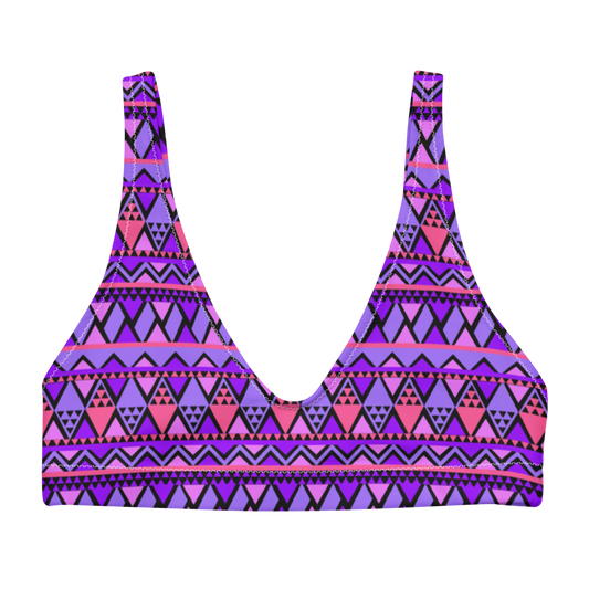 Purple Patterns Recycled Bikini Top