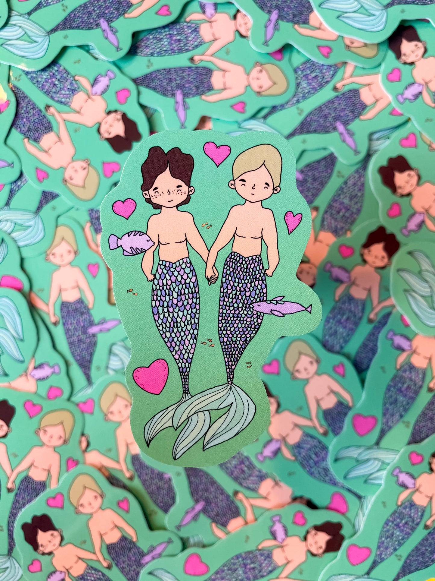 Mermen in Love Sticker