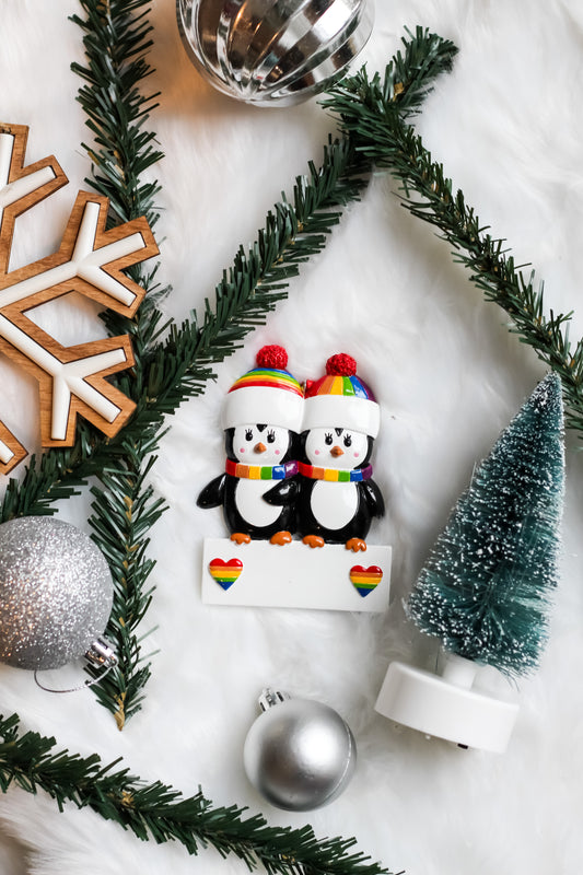 Penguin Couple LGBTQ+ Christmas Ornament