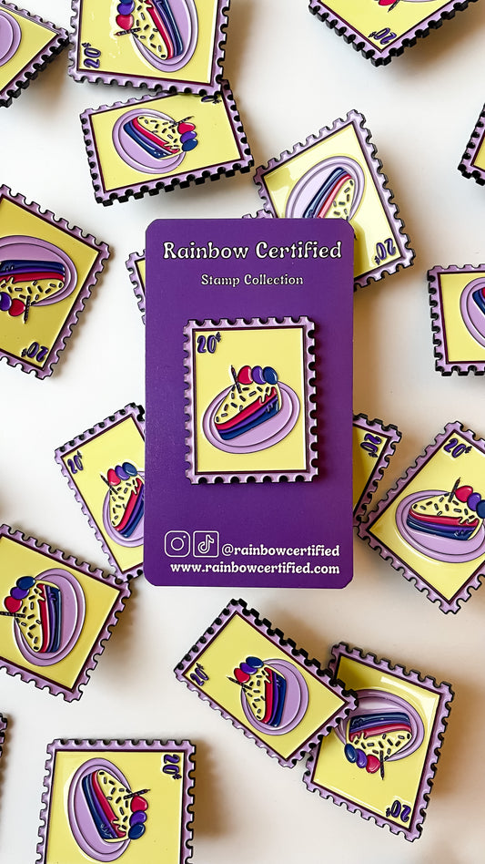 Bisexual Cake Stamp Pin