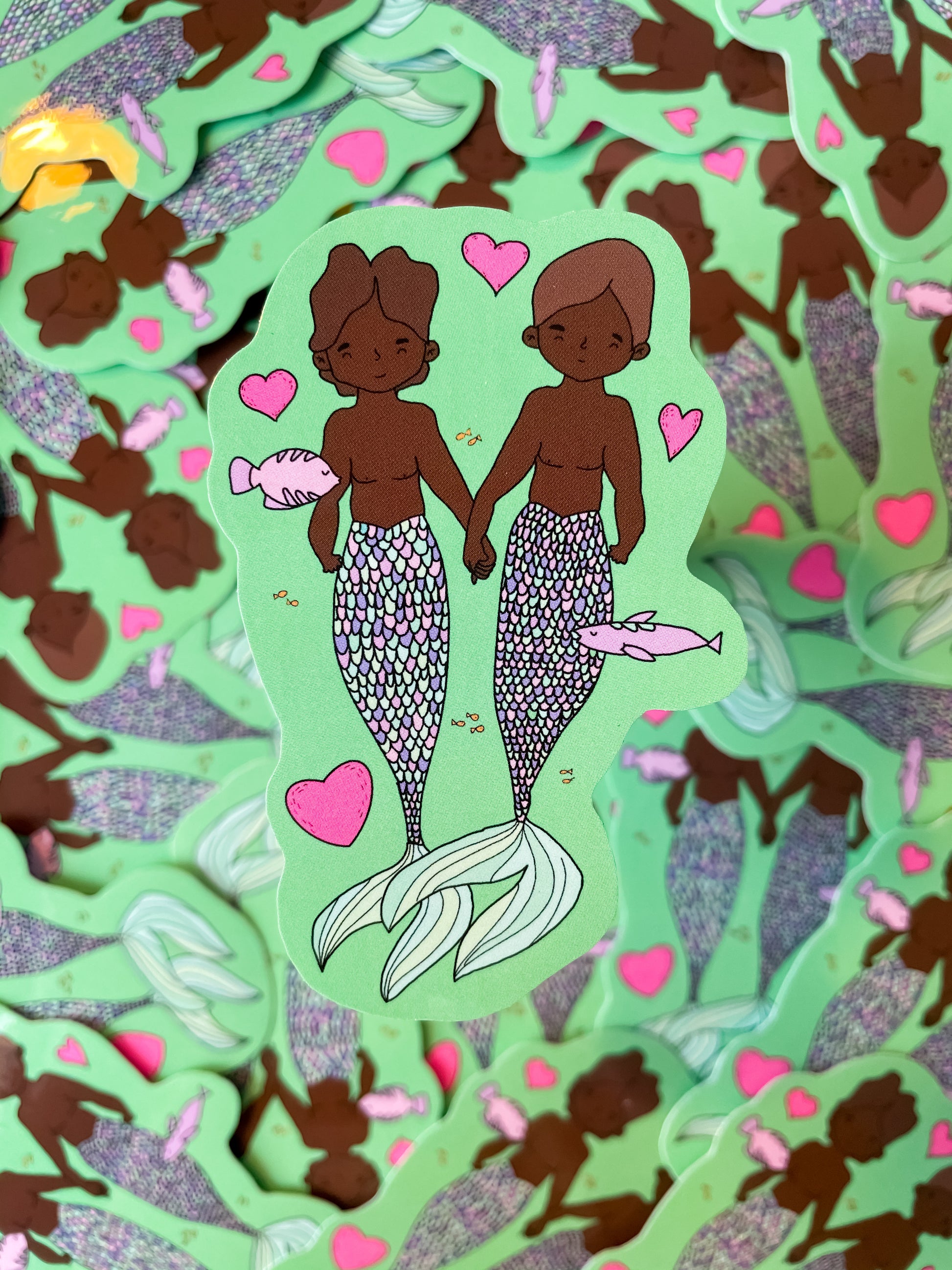 Mermen in Love Sticker