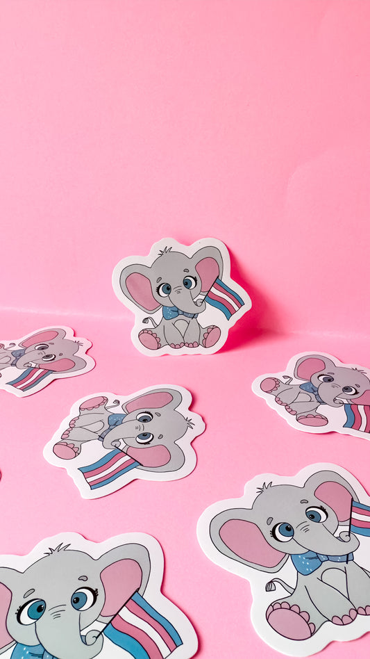 Elliot the Elephant Transgender LGBTQ+ Sticker
